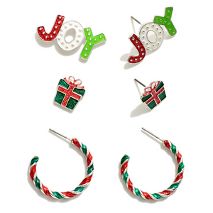 3 Piece Christmas Joy Earrings Set