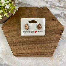 Load image into Gallery viewer, Wooden Stud Earrings - Succulent #4
