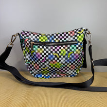 Load image into Gallery viewer, The Roni Nylon Crossbody - Halloween Fall Rainbow Bat Checker
