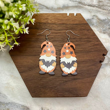 Load image into Gallery viewer, Wooden Dangle Earrings - Halloween - Gnome Bat
