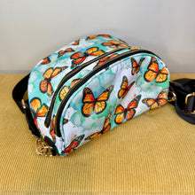 Load image into Gallery viewer, The Roni Nylon Crossbody - Butterfly Orange Teal
