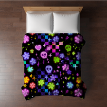 Load image into Gallery viewer, Blanket Halloween #11 - Skull Check Floral Star - PREORDER ends 7/25
