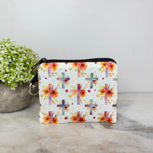 Load image into Gallery viewer, Mini Pouch - Religious Floral Cross
