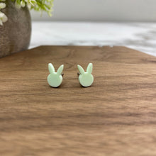 Load image into Gallery viewer, Acrylic Stud Earrings - Easter - Bunny Head - Light Green
