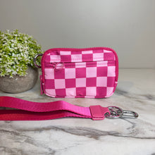 Load image into Gallery viewer, Rue - Nylon Wristlet Wallet - Hot Pink Check
