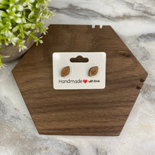 Load image into Gallery viewer, Wooden Stud Earrings - Football
