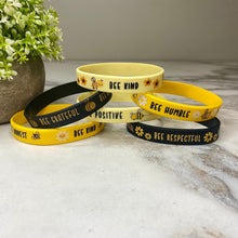 Load image into Gallery viewer, Bracelet - Bee Saying Silicone Mix
