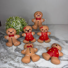 Load image into Gallery viewer, Squishy Toy - Christmas Gingerbread Man + Woman WITH Funny Faces
