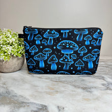 Load image into Gallery viewer, Pouch - Mushrooms Black &amp; Blue
