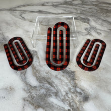 Load image into Gallery viewer, Jumbo Paperclip - Red &amp; Black Plaid
