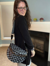 Load image into Gallery viewer, The Roni Nylon Crossbody - Checkered Black + Grey
