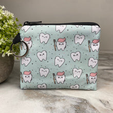Load image into Gallery viewer, Mini Pouch - Tooth Toothbrush &amp; Toothpaste on Mint
