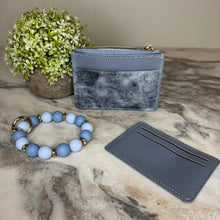 Load image into Gallery viewer, Denim Suede Bracelet Keychain &amp; Card Holder Wallet - PREORDER 9/18-9/21
