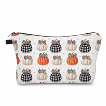 Load image into Gallery viewer, Pouch - Halloween Fall - Bow Plaid Pumpkins
