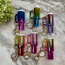 Load image into Gallery viewer, Keychain - Tumbler Lip Balm - Metallic Mix
