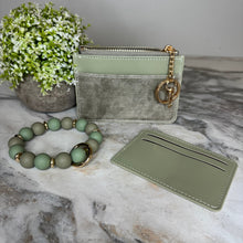 Load image into Gallery viewer, Denim Suede Bracelet Keychain &amp; Card Holder Wallet - PREORDER 9/18-9/21
