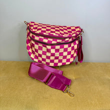 Load image into Gallery viewer, The Roni Nylon Crossbody - Checkered Pink &amp; Creamsicle
