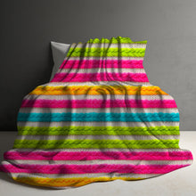 Load image into Gallery viewer, Blanket - Bright Neon Knit Stripes
