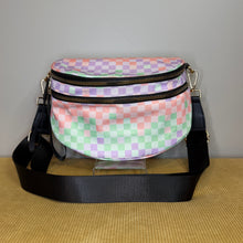 Load image into Gallery viewer, The Roni Nylon Crossbody - Checkered Creamsicle Mint Purple
