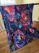 Load image into Gallery viewer, Blanket - Floral Roses on Blue
