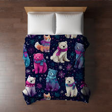 Load image into Gallery viewer, Blanket Christmas #44 - Pink &amp; Purple Polar Bear - PREORDER
