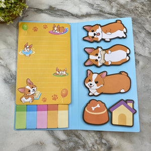 Sticky Note Booklet Set - Corgi - PREORDER 6/21-6/24