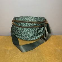 Load image into Gallery viewer, The Roni Nylon Crossbody - Animal Print Dark Green - PREORDER

