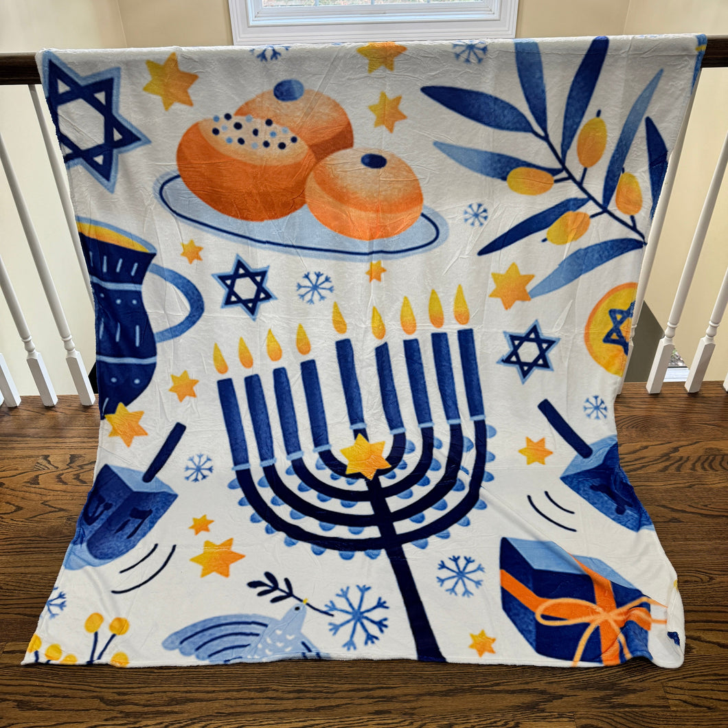 Blanket - White Hanukkah Holiday