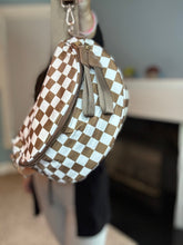 Load image into Gallery viewer, The Roni Nylon Crossbody - Checkered Chocolate - PREORDER
