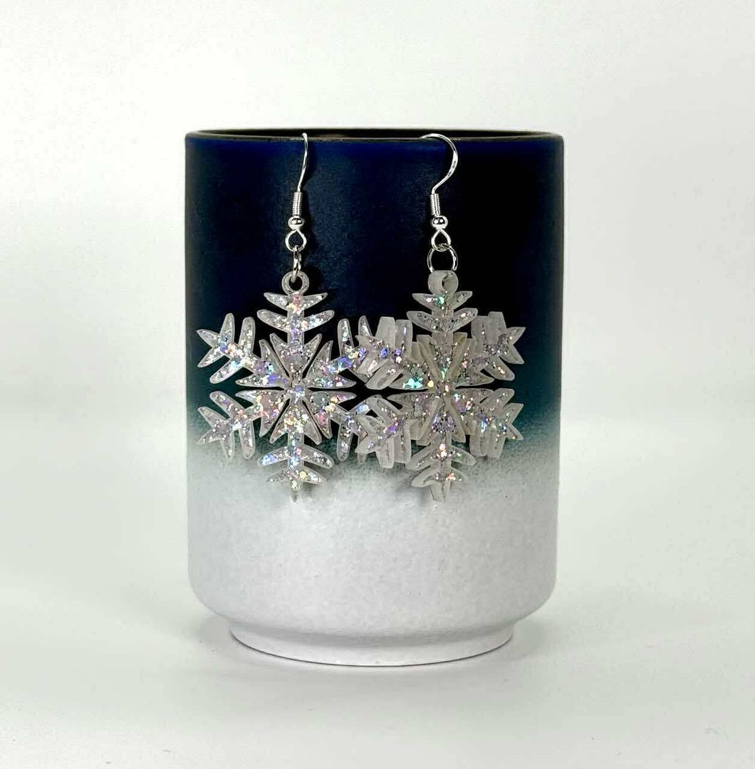Dangle Earrings - Christmas - Silver Snowflake - PREORDER Ends 11/25