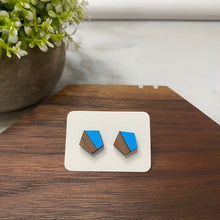 Load image into Gallery viewer, Wooden Stud Earrings - Pentagon
