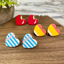 Load image into Gallery viewer, Acrylic Stud Earrings - Valentine’s Day - Teacher Heart
