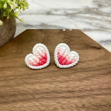 Load image into Gallery viewer, Acrylic Stud Earrings - Valentine’s Day - Knit Heart
