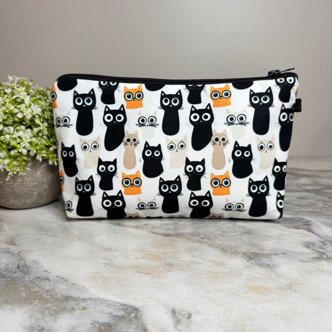 Pouch - Cats Orange Black Big Eyes