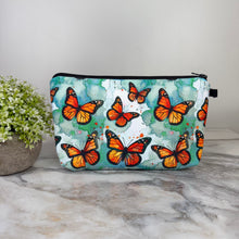 Load image into Gallery viewer, Pouch - Butterfly Orange Teal Watercolor
