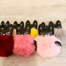 Load image into Gallery viewer, Keychain - Fuzzy Pom Pom - Black Cat
