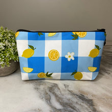 Load image into Gallery viewer, Pouch - Lemon Blue Checkered

