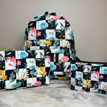 Load image into Gallery viewer, Mini Backpack, Pouch, &amp; Mini Pouch Bundled Set - Floral Checker
