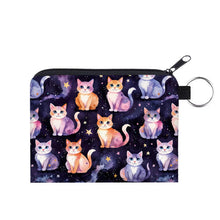 Load image into Gallery viewer, Mini Pouch - Halloween Fall - Cats Orange Purple Galaxy
