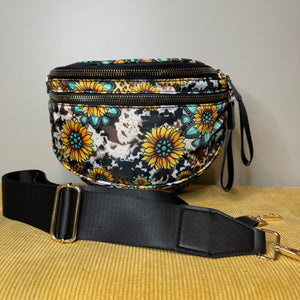 Roni - Nylon Crossbody - Turquoise Sunflower