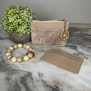 Denim Suede Bracelet Keychain & Card Holder Wallet - PREORDER 9/18-9/21