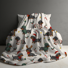 Load image into Gallery viewer, Blanket Christmas #43 - Dog Dachshund - PREORDER
