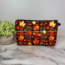 Load image into Gallery viewer, Pouch - Halloween Fall - Plaid Leaves
