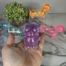 Load image into Gallery viewer, Squishy Toy - Glitter Weiner Dog
