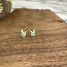 Load image into Gallery viewer, Acrylic Stud Earrings - Easter - Bunny Head - Light Green
