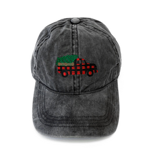 Plaid Truck Christmas Tree Baseball Cap