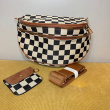 Load image into Gallery viewer, The Roni Crossbody - Canvas Tan Black Check
