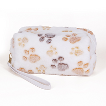 Load image into Gallery viewer, Fuzzy Paw Print Wristlet Pouch
