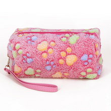 Load image into Gallery viewer, Fuzzy Paw Print Wristlet Pouch
