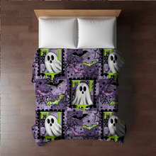 Load image into Gallery viewer, Blanket Halloween #22 - Purple Frame Ghosts - PREORDER ends 7/25
